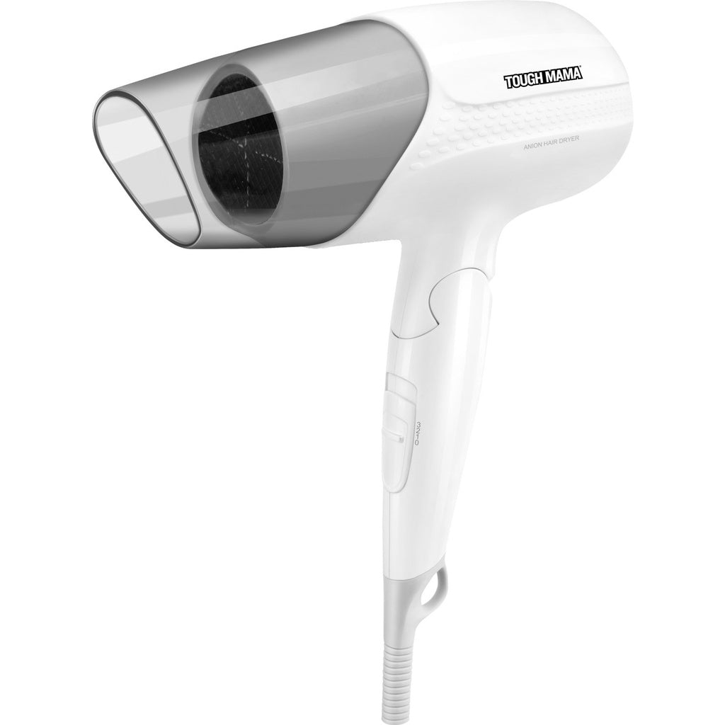 Tough Mama NHT-1830 Hair Dryer White Foldable Blower Ionic Hair Dryer Handy Blower Volume Hair