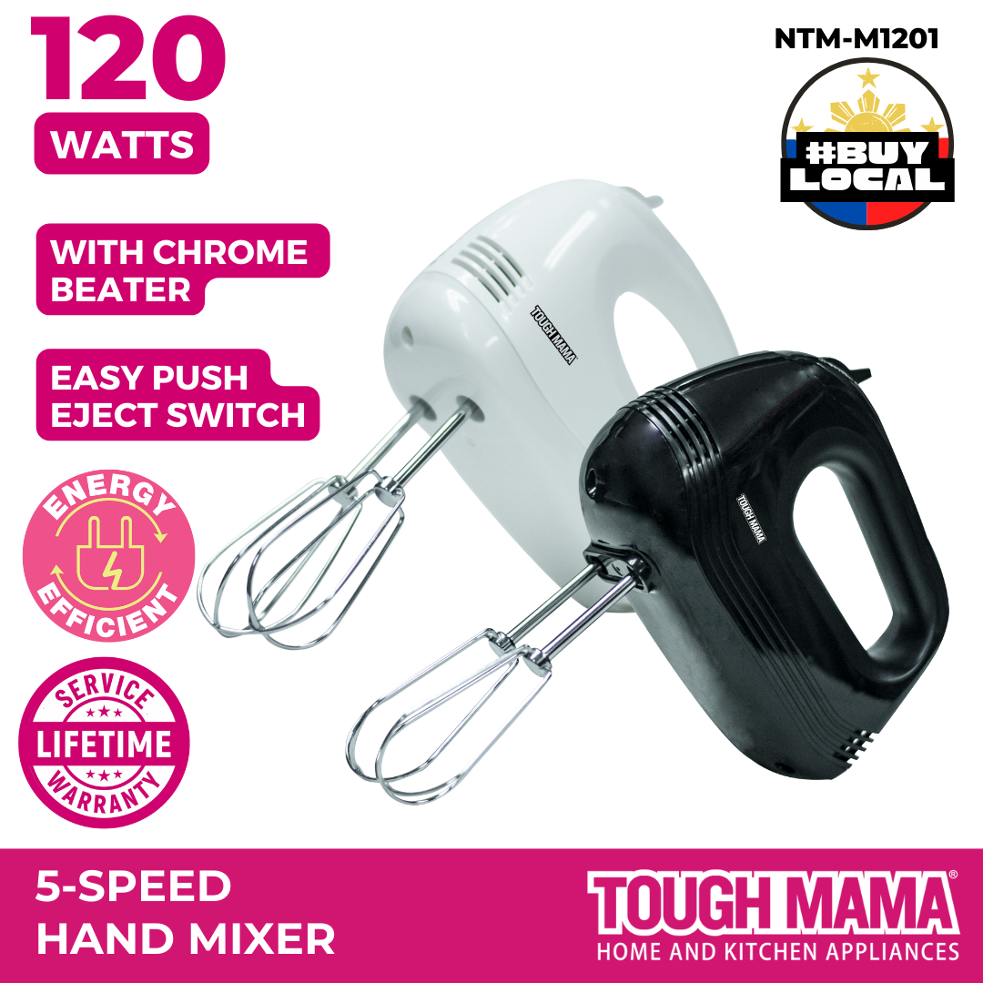 Tough Mama NTM-M1201 Hand Mixer 5-speed with push eject switch easy to clean baking essential