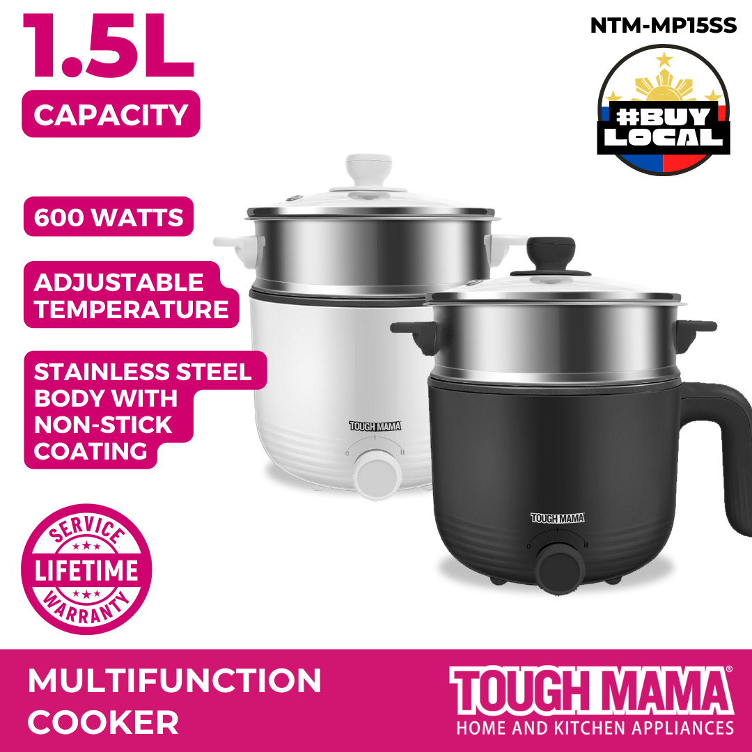 Tough Mama NTM-MP15SS Multipot 1.5L Multicooker Non-Stick Pot Electric Rice Cooker Hotpot