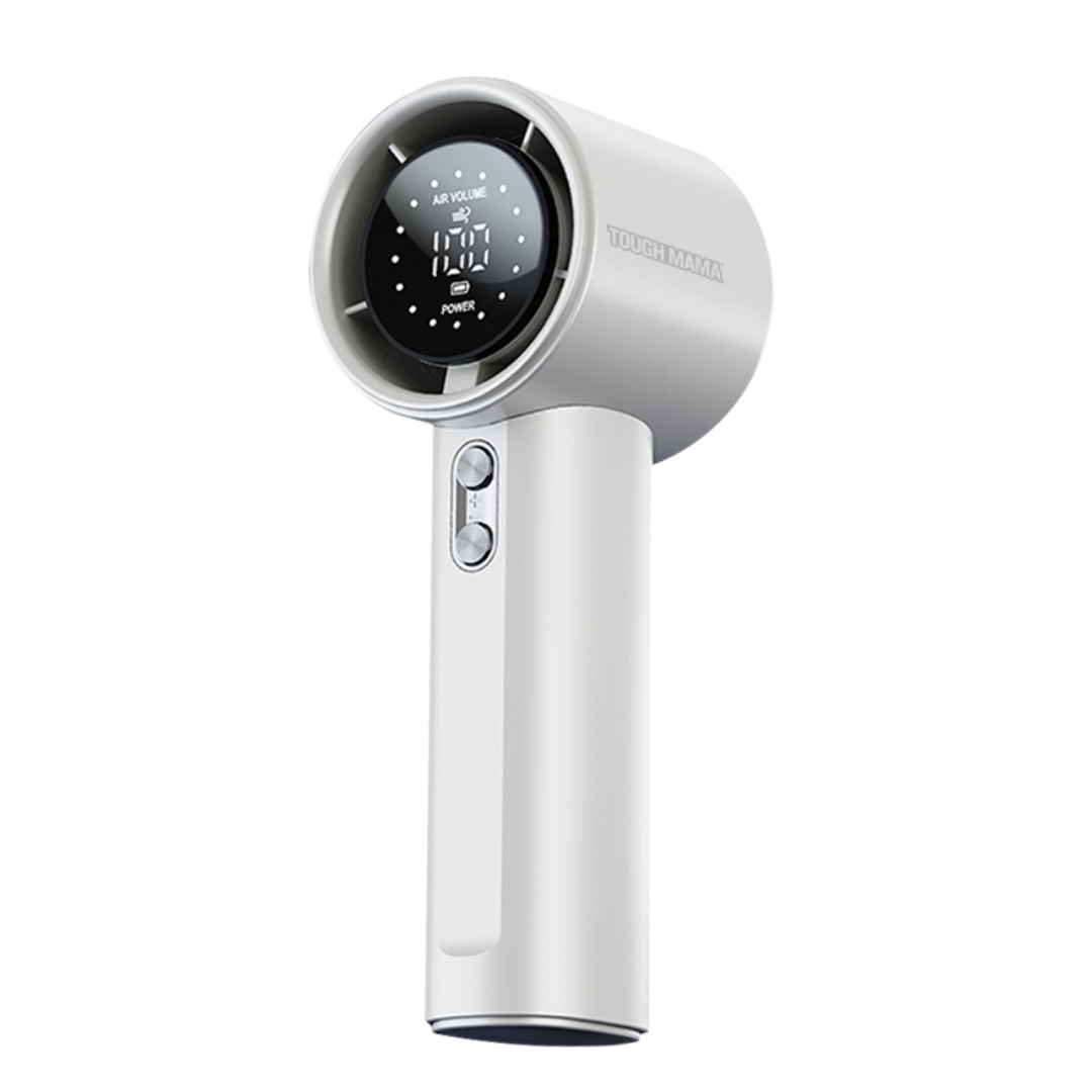 Tough Mama NTM-HSFAN1 Mini Handheld Fan USB-C Rechargeable w/ Smart LED Display Strong Wind Outdoor