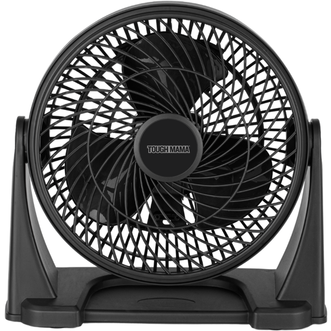 Tough Mama NTMVF-9 NEW Velocity Fan Black 9” Desk Fan Safety Cut-off with 3-wing PP blades