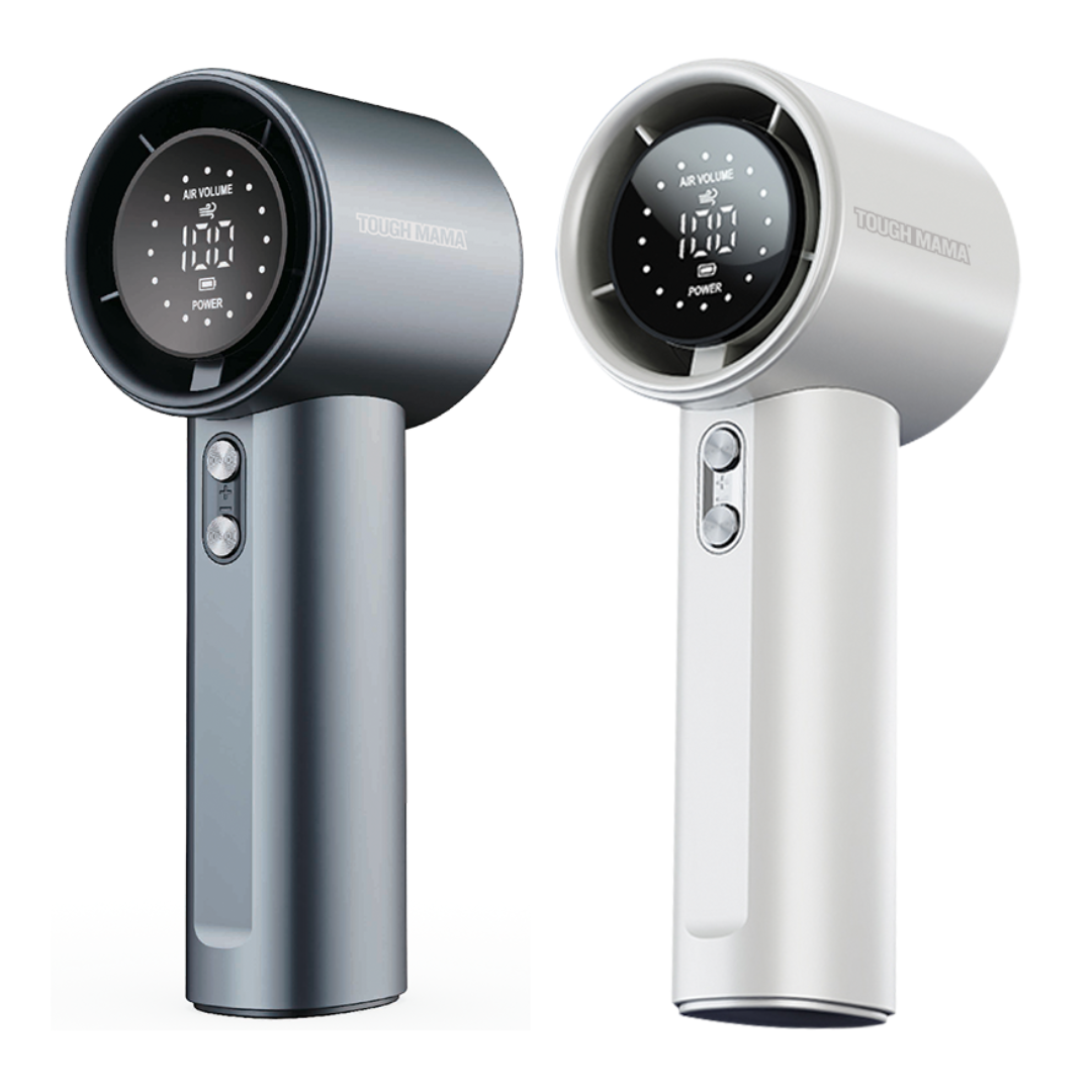 Tough Mama NTM-HSFAN1 Mini Handheld Fan USB-C Rechargeable w/ Smart LED Display Strong Wind Outdoor