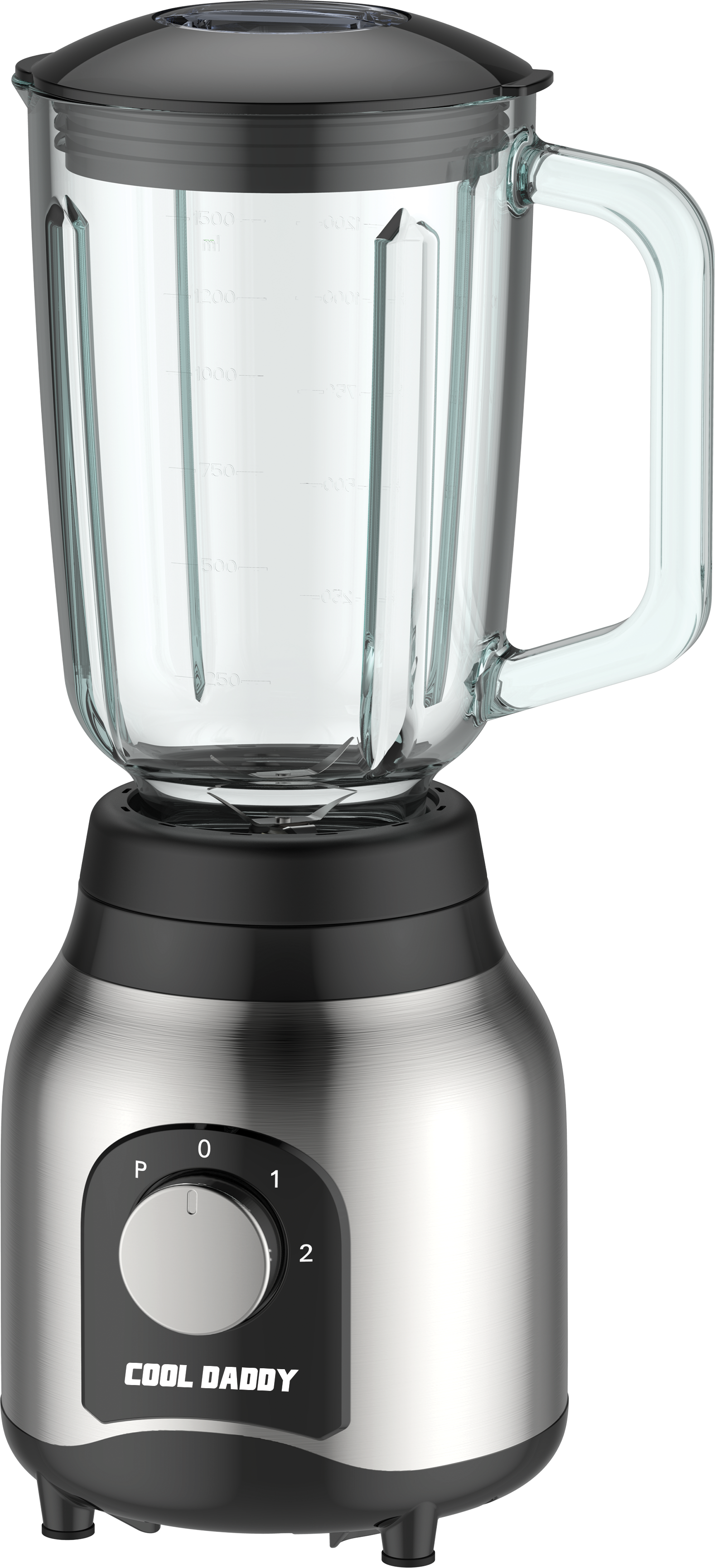 Cool Daddy by Tough Mama CDBG-1 Glass Jar Blender Stainless Steel Body Powerful 1.5L Jar