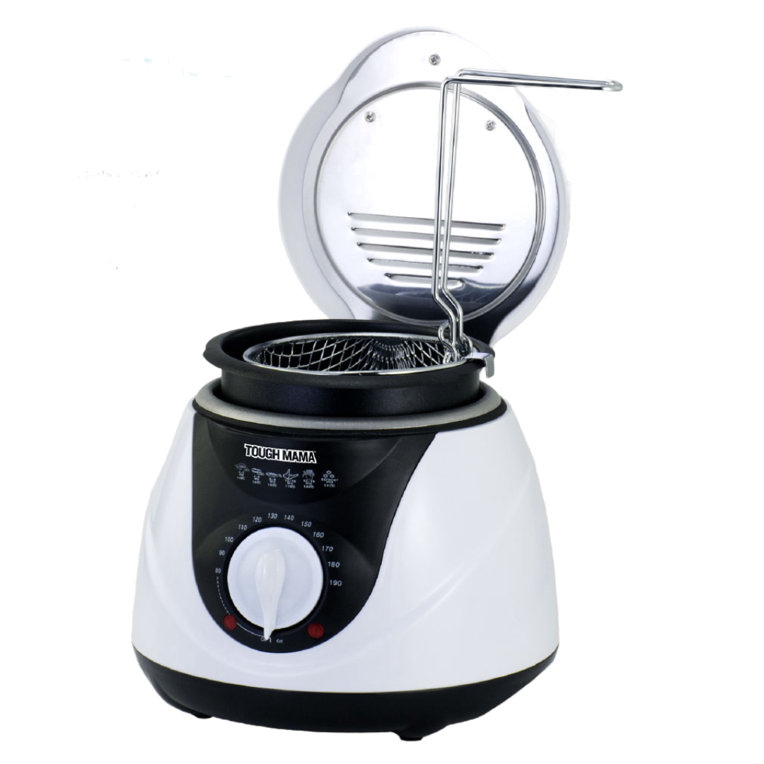 Tough Mama NTM-FRY2 Electric Deep Fryer 1L Bowl Removable Basket with Adjustable Temp