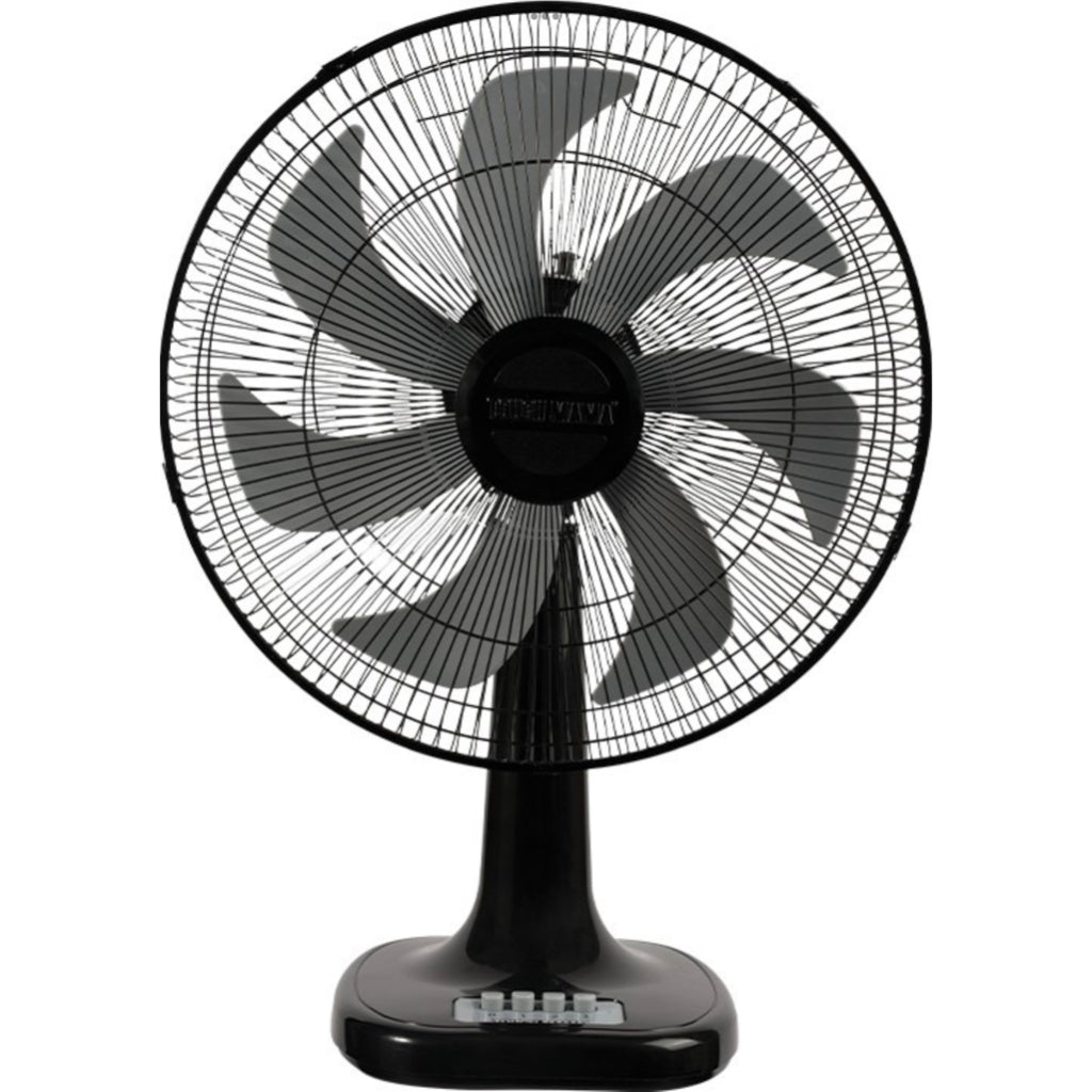 Tough Mama NTMDF16-4 HUGO BLK 16" 7-Blade Electric Desk/Floor Fan Powerful Oscillating Black/Gray