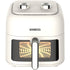 Tough Mama NTM-AF7 New Air Fryer White/Cream 7L with Glass See-through window Timer Double Knobs