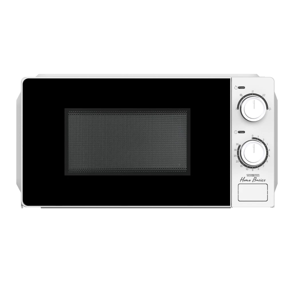 Tough Mama NTM-NHMO20 20L Microwave Oven Minimalist White Design with 35-Minute Timer