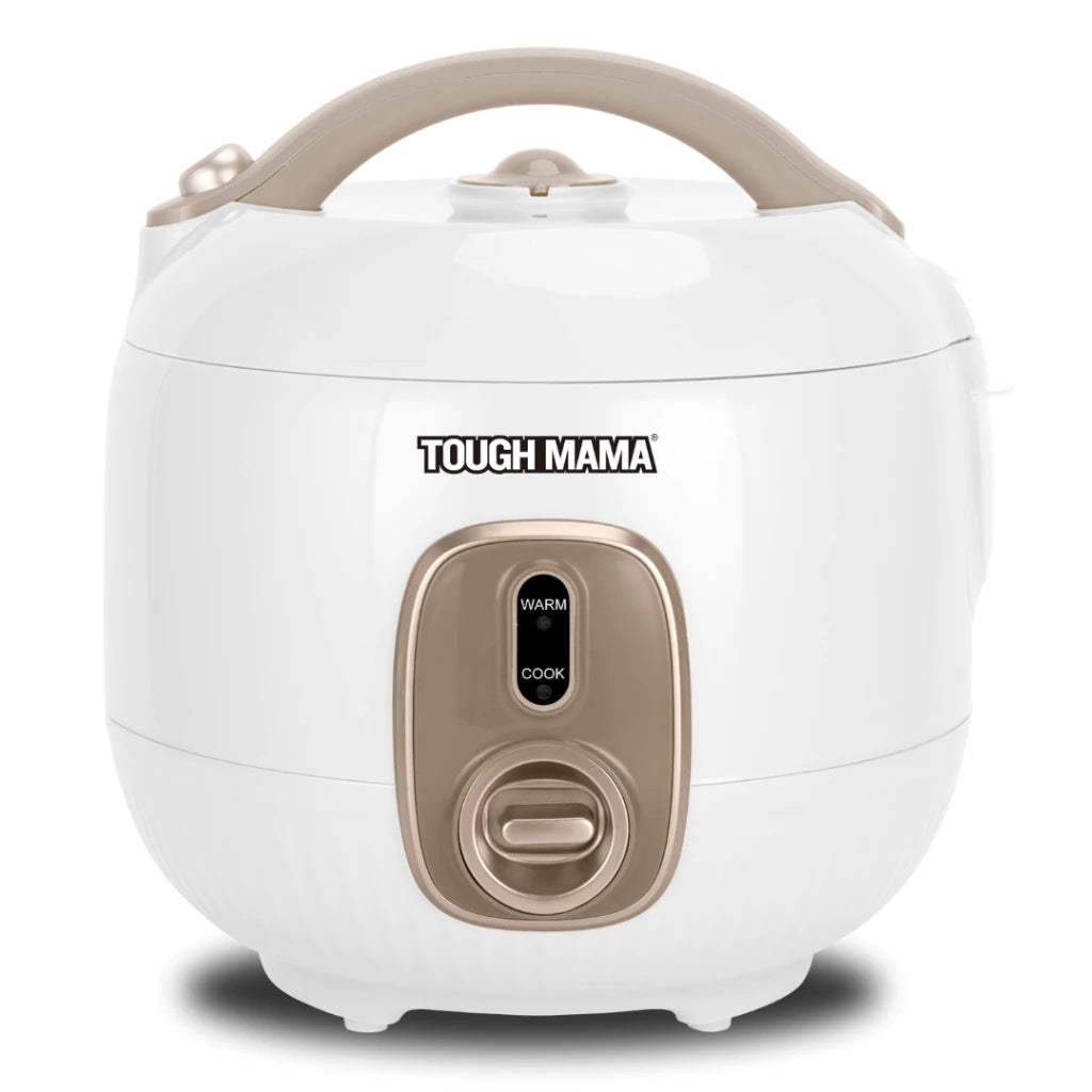 Tough Mama NTMRC1-JR Junie Jar Rice Cooker White Minimalist 1L Mini Travel Cooker Spoon MeasuringCup